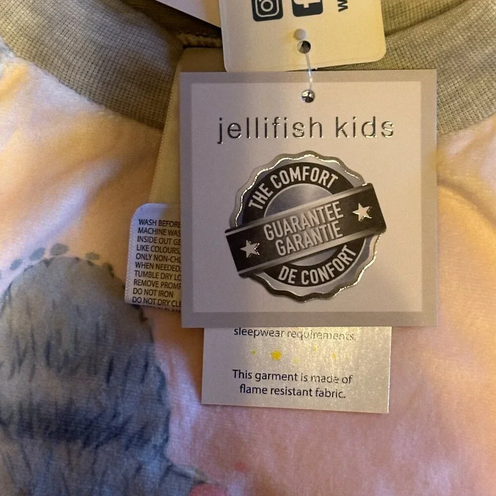 Jellifish Kids Bulldog Pajama Set Girls Large 10/12 2 Piece